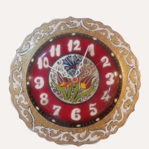 Turkish Ceramic Wall Clock - Red