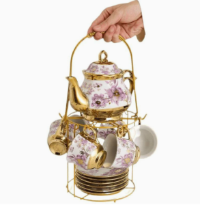 European Floral Ceramic Tea Set