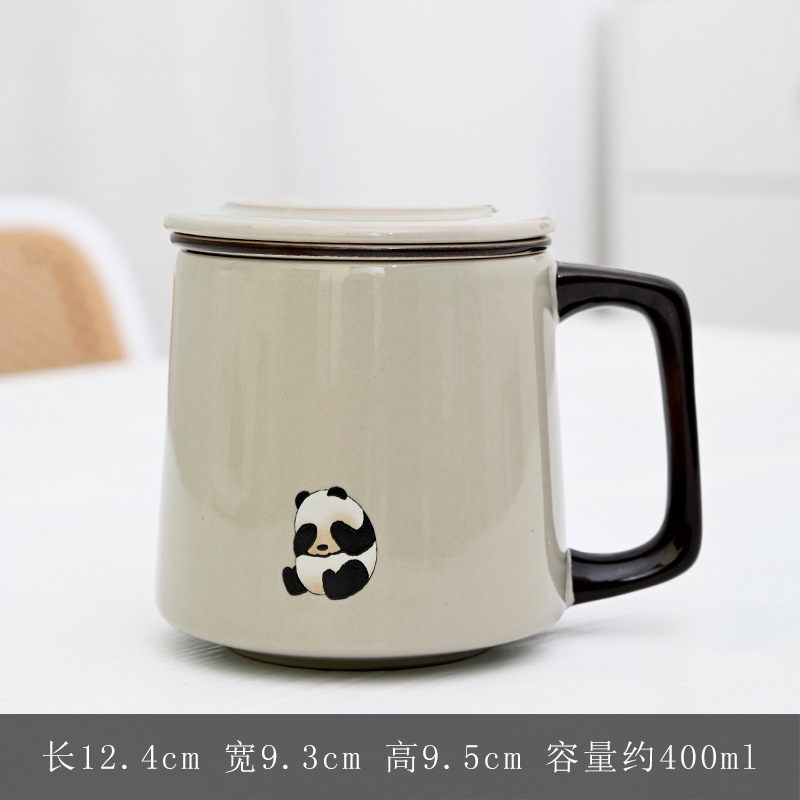 Plant Ash Ceramic Tea Mug with Lid