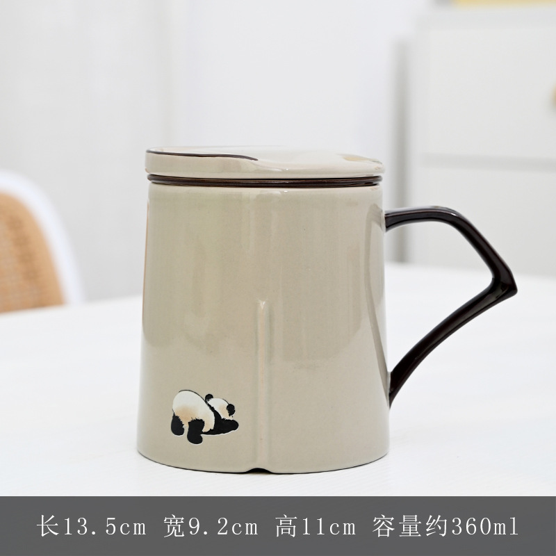 Plant Ash Ceramic Tea Mug with Lid