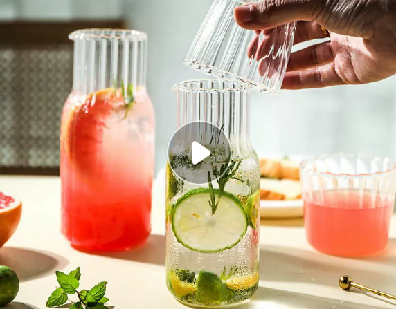 Premium Glass Water Pitcher Set