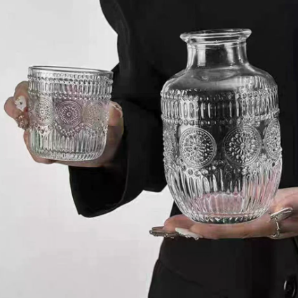 Retro Embossed Glass Cold Brew Pitcher Set - Image 7