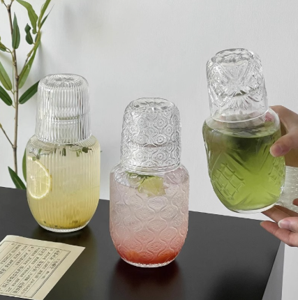 Vintage Engraved Glass Tea Set - Image 3